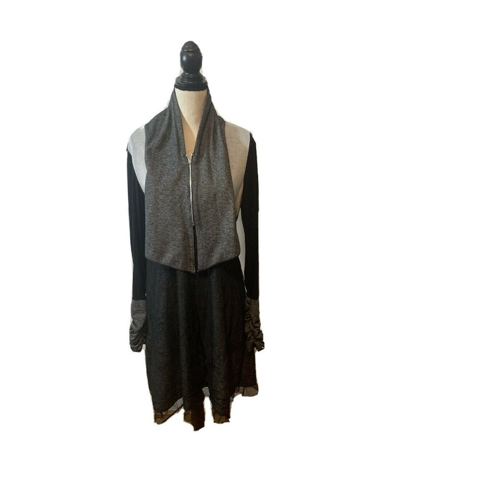 ME Dress Size Large Gray Multi Color Made In - Picture 2 of 11